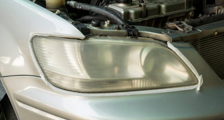Cloudy looking headlights needing repair
