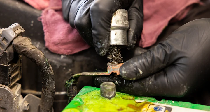 working on a car battery