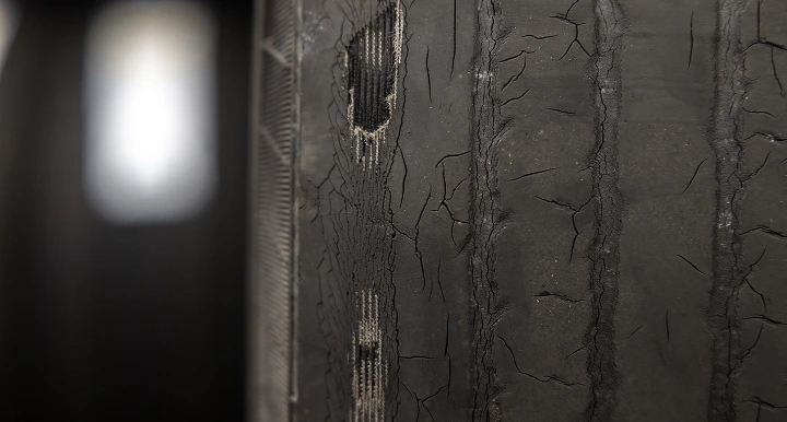 image of a tire being inspected