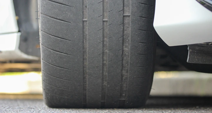 close up of a tire